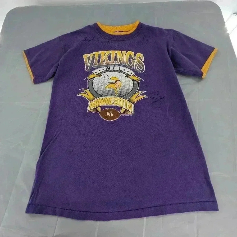 Kids Vintage Logo 7 100% Cotton Size Large 14-16 NFL Vikings Shirt